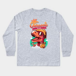 Jurassic Beach Kids Long Sleeve T-Shirt